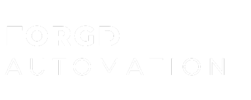 forgd automation logo in white no background